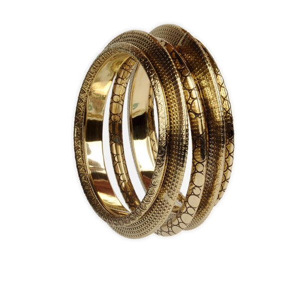 Brass Alloy Designer Brass Five Bangle Set - The Pari - Distacart