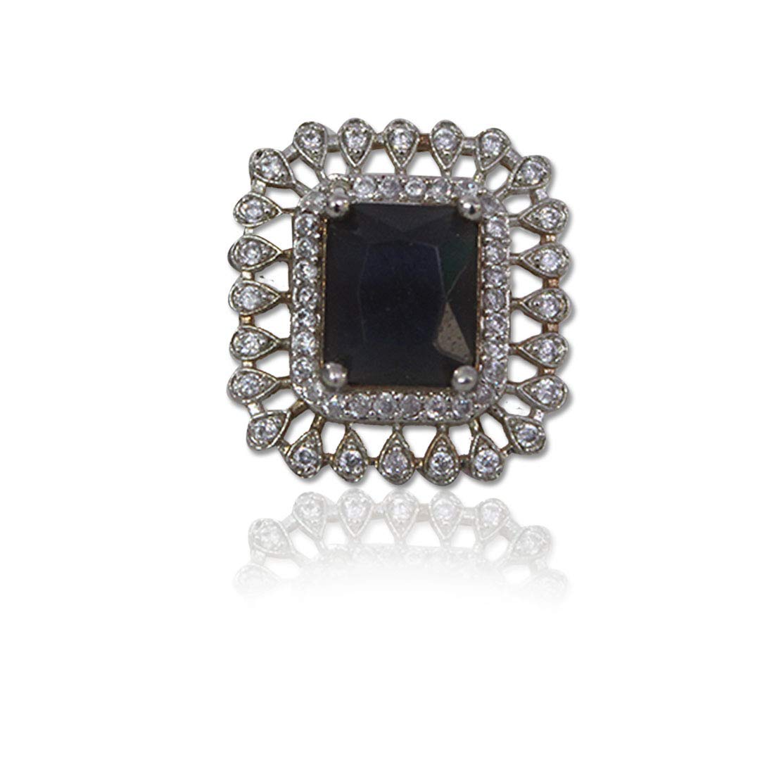 Gold-Plated Alloy American Diamond Bangles And Ring Set - The Pari - Distacart