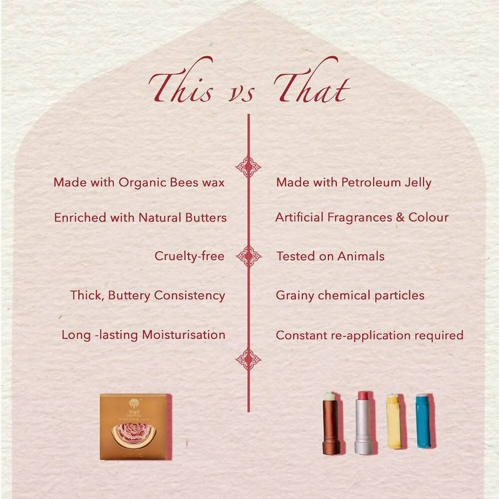 Khadi Essentials Wild Rose Lip Balm with Shea Butter & Essential Oils - Distacart