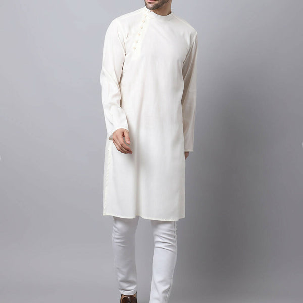 Even Apparels White Cotton Pure Cotton Kurta With Side Placket - Distacart