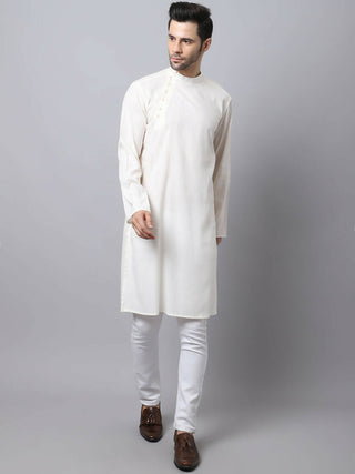 Even Apparels White Cotton Pure Cotton Kurta With Side Placket - Distacart