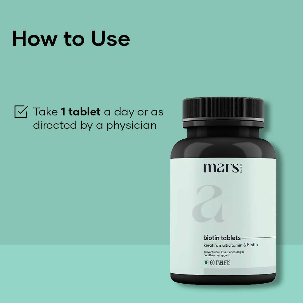 Mars By GHC Hair Biotin Tablets with Keratin, Amino Acids, Grape Seed - Distacart