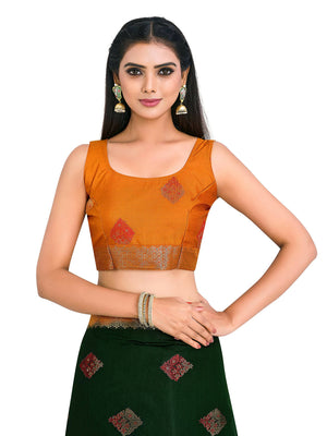 Mimosa Women's Kanchipuram Art Silk Green Saree - Distacart