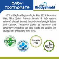 Thumbnail for Kiddyshield Fluoride Free Formula Baby Toothpaste Blueberry For Kids 1+ Years - Distacart