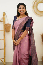 Thumbnail for DEIANA'S Beautiful Golden Jari with New Design Soft Lichi Silk Saree - Pink - Distacart