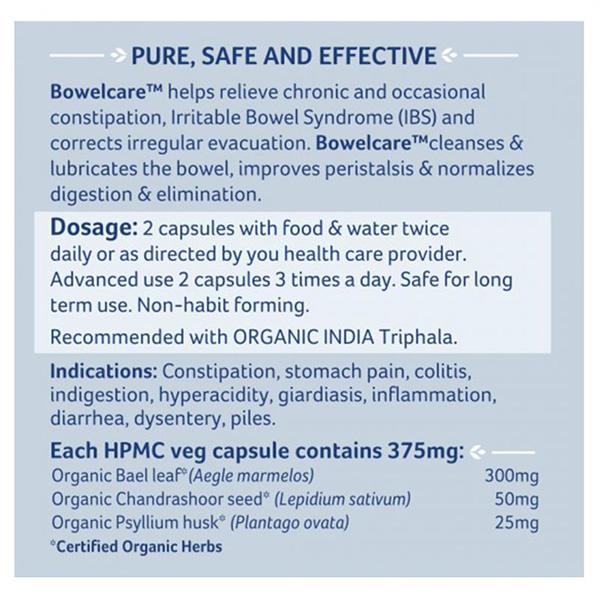 Organic India Bowelcare Capsules - Distacart