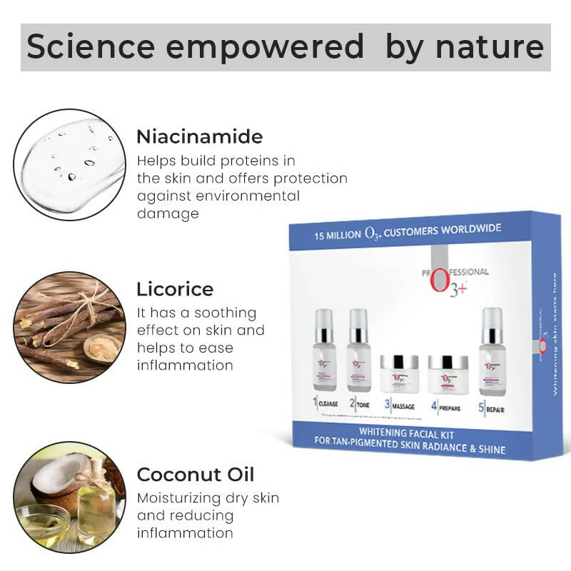 Professional O3+ Whitening Facial Kit for Tan-Pigmented Skin - Distacart