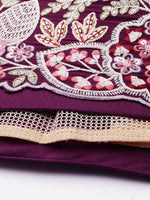 Thumbnail for House of Panchhi Burgundy Georgette Sequins and thread embroidery Lehenga choli & Dupatta - Distacart