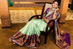 Thumbnail for DEIANA'S Beautiful Golden Jari with New Design Soft Lichi Silk Saree - Pista - Distacart