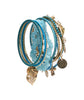 Gold-Plated Alloy Designer Blue Stone Bracelet Bangle Set - The Pari - Distacart