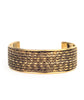 Gold-Plated Alloy Brass Antique Designer Cuff Bangle - The Pari - Distacart