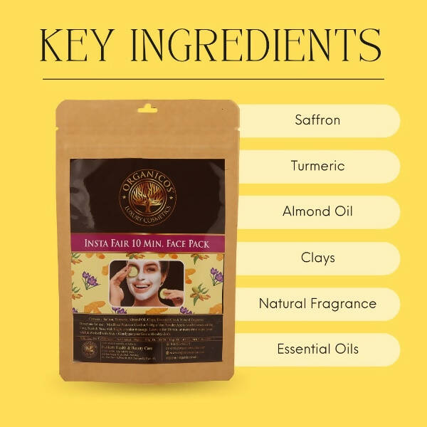 Organicos Insta Fair 10 Min Face Pack - Distacart
