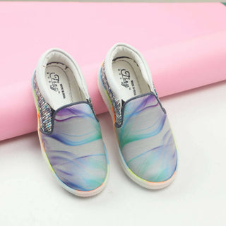 Tiny Bugs Unisex Sea Printed Slip Ons Sneakers - Grey - Distacart