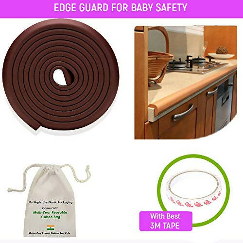 Safe-O-Kid High Density Edge Guards - 5 Mtr (Brown) For Kids Protection - Distacart