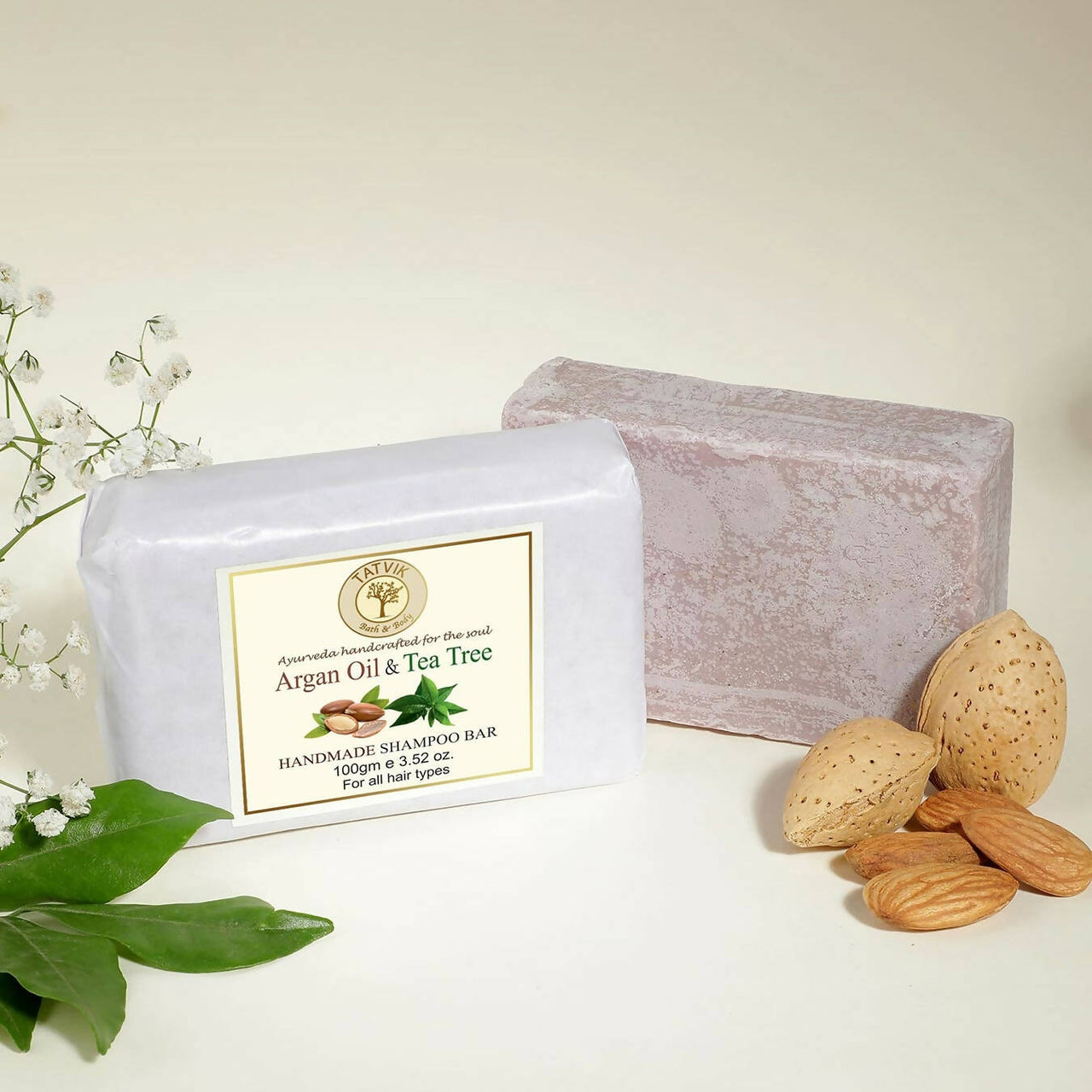 Tatvik Ayurveda Argan Oil & Tea Tree Shampoo Bar - Distacart