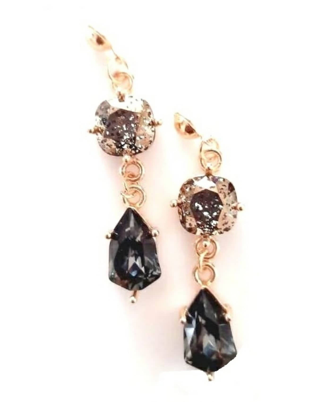 Bling Accessories Swarovski Crystal Rose Patina Earrings - Distacart