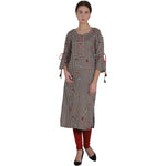 Thumbnail for Kanoor Women's Brown rayon straight kurti