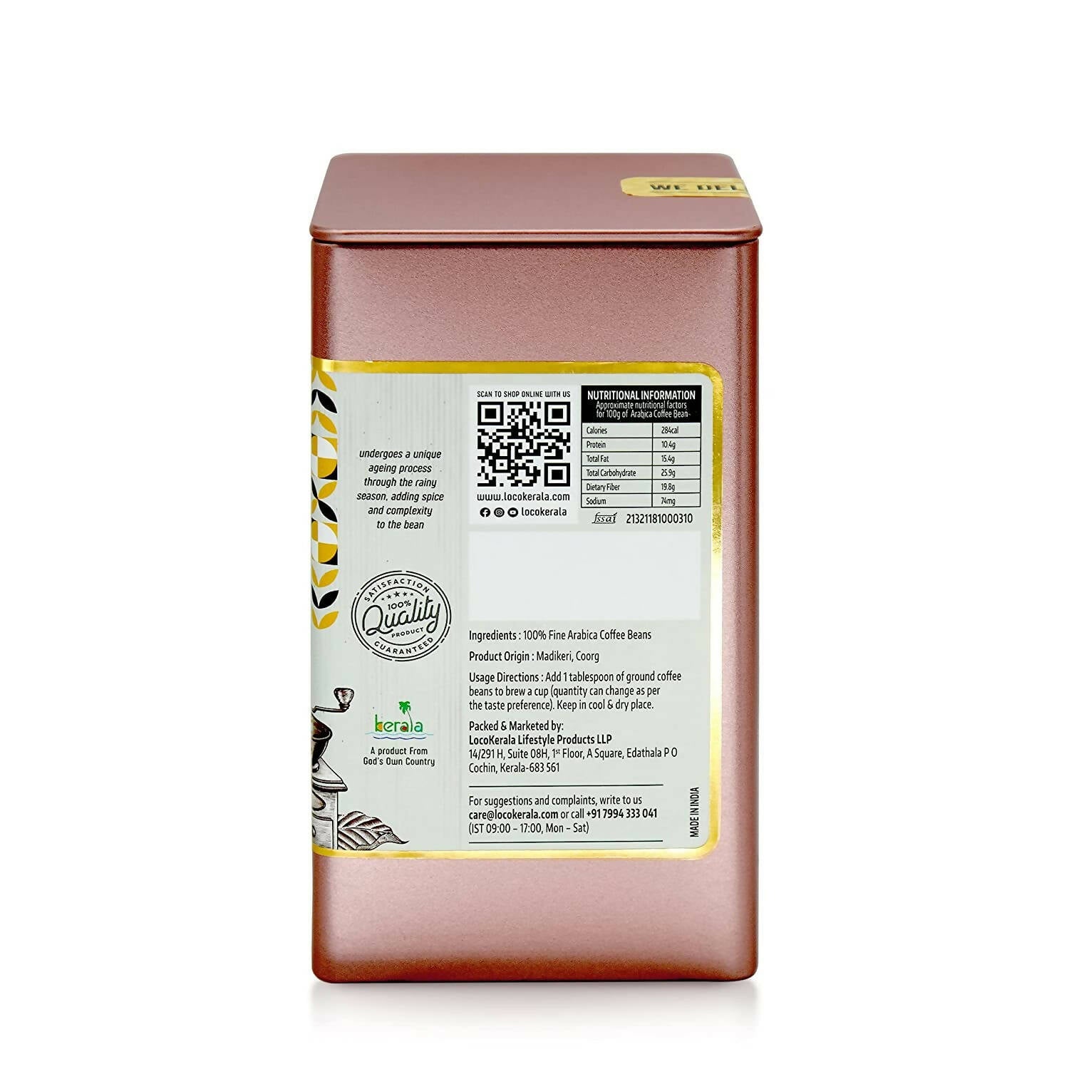 LocoKerala Coorg Blue Mount Roasted Arabica Coffee Bean - Distacart