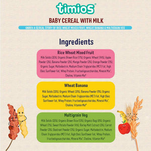 Timios Assorted Organic Baby Cereal Ingredients