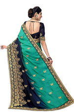 Thumbnail for Sarvadarshi Fashion Women's Blue Barfi Silk Heavy lace Embroidery work Saree With blouse piece
