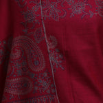Thumbnail for Nizalia Handmade Sozni Work Brick Red Pashmina