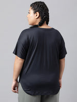 Thumbnail for MKH Plus Size Typography Printed Relaxed Fit Dri-FIT T-shirt - Distacart