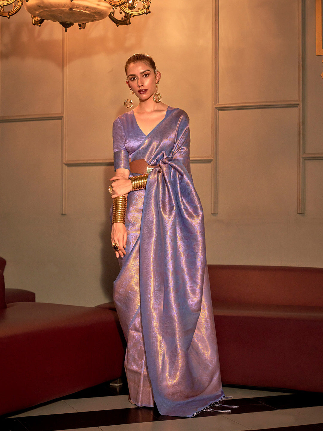 Mitera Ethinic Motif Woven Design Zari Pure Silk Saree - Distacart