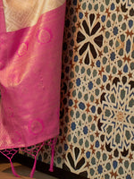 Thumbnail for Saree Mall Ethnic Motifs Zari Woven Design Silk Blend Kanjeevaram Saree - Distacart
