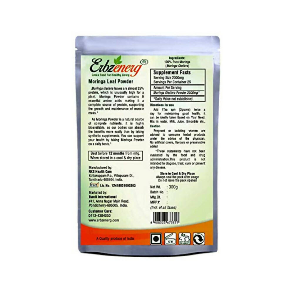 Erbzenerg Organic Moringa Leaf Powder - Distacart