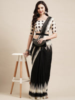 Thumbnail for Saree Mall Black & White Pure Cotton Saree - Distacart