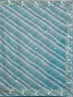 Thumbnail for Koskii Striped Embroidered Saree - Distacart