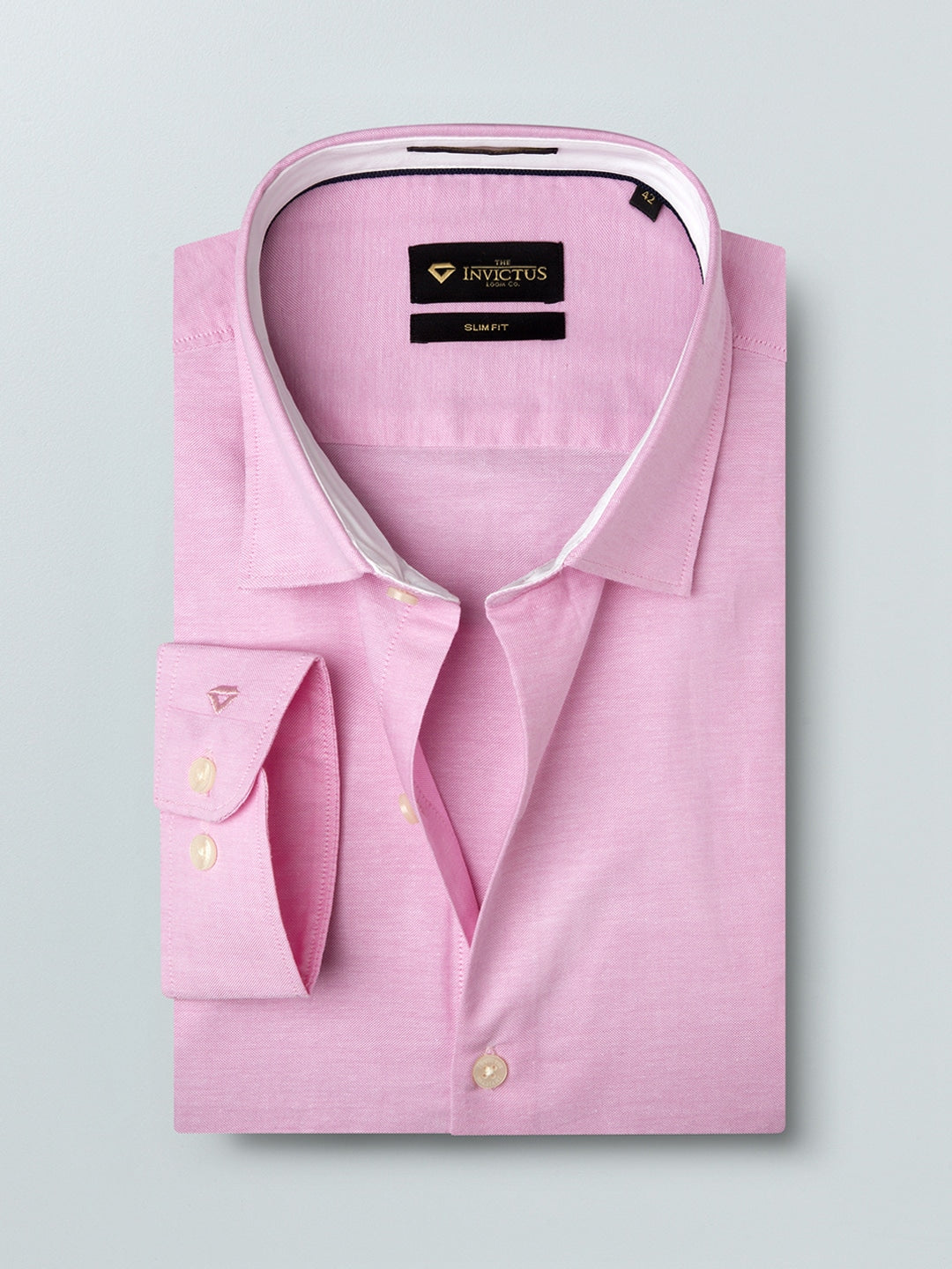 INVICTUS Men Pink Slim Fit Solid Formal Shirt - Distacart