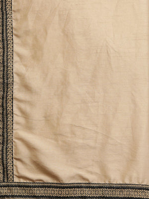 Ahalyaa Women's Black Poly Silk Printed Kurta Pant With Dupatta