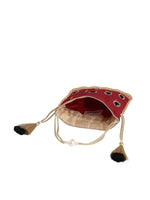 Thumbnail for Masq Red & Black Embellished Embroidered Potli Clutch - Distacart