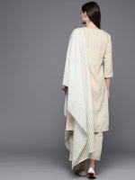 Thumbnail for Biba Women Green & White Striped Kurta with Palazzos & Dupatta - Distacart