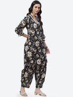 Thumbnail for Biba Women Black Ethnic Motifs Printed Straight Pure Cotton Kurta with Salwar - Distacart
