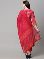 Thumbnail for Kalini Women Ethnic Motifs Printed Kurta with Trousers & With Dupatta - Distacart