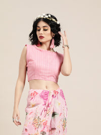 Thumbnail for Saree Mall Pink Printed Saree - Distacart