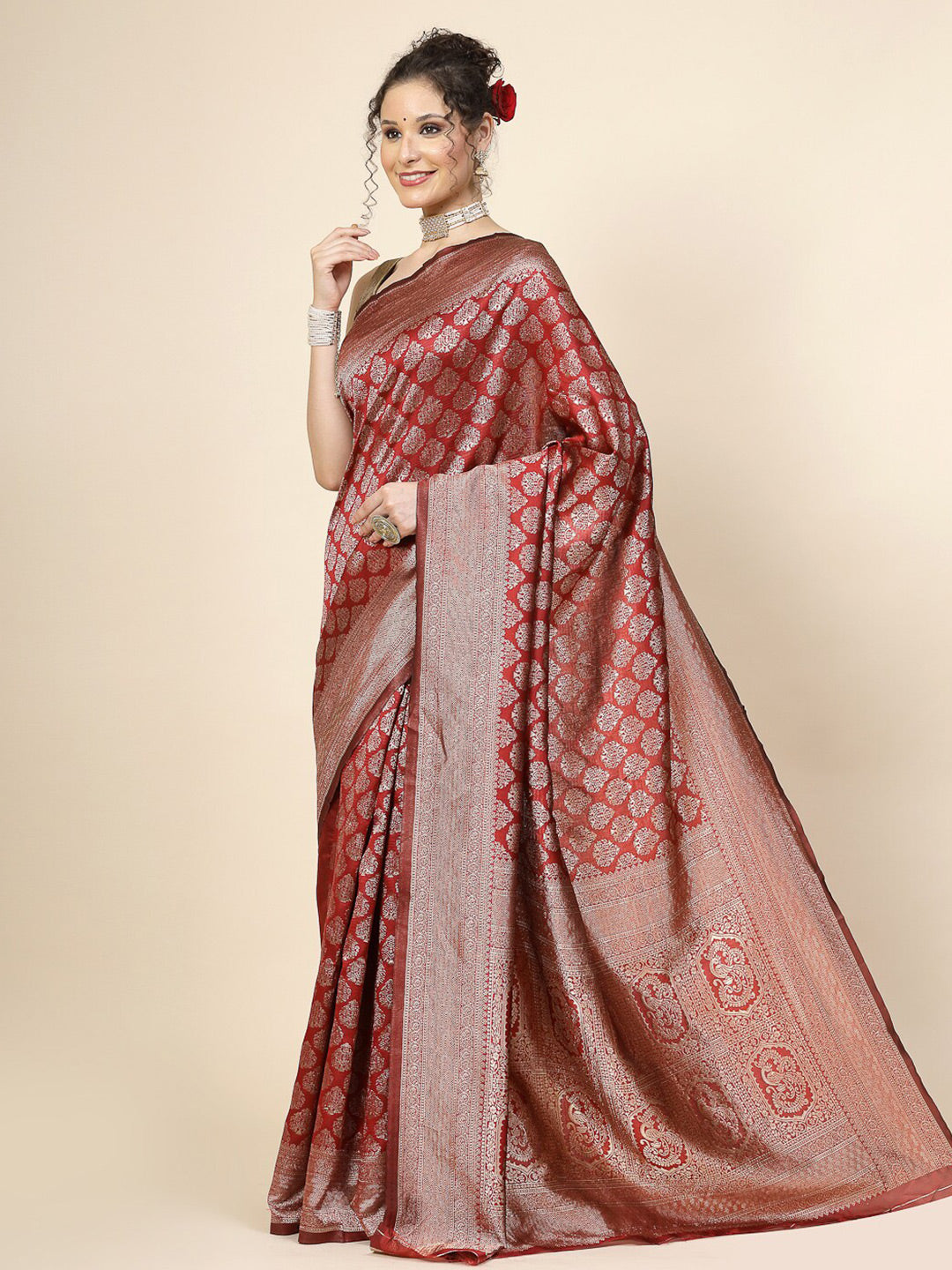 Kalini Ethnic Motifs Woven Design Zari Banarasi Saree - Distacart