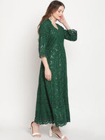 Thumbnail for Kalini Ethnic Motifs Embroidered Chikankari Cotton Anarkali Kurta - Distacart