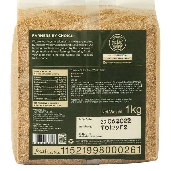Two Brothers Organic Farms Amaranth Millets - Distacart
