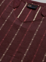 Thumbnail for Kalini Mandarin Collar Woven Design Kurta with Trousers - Distacart