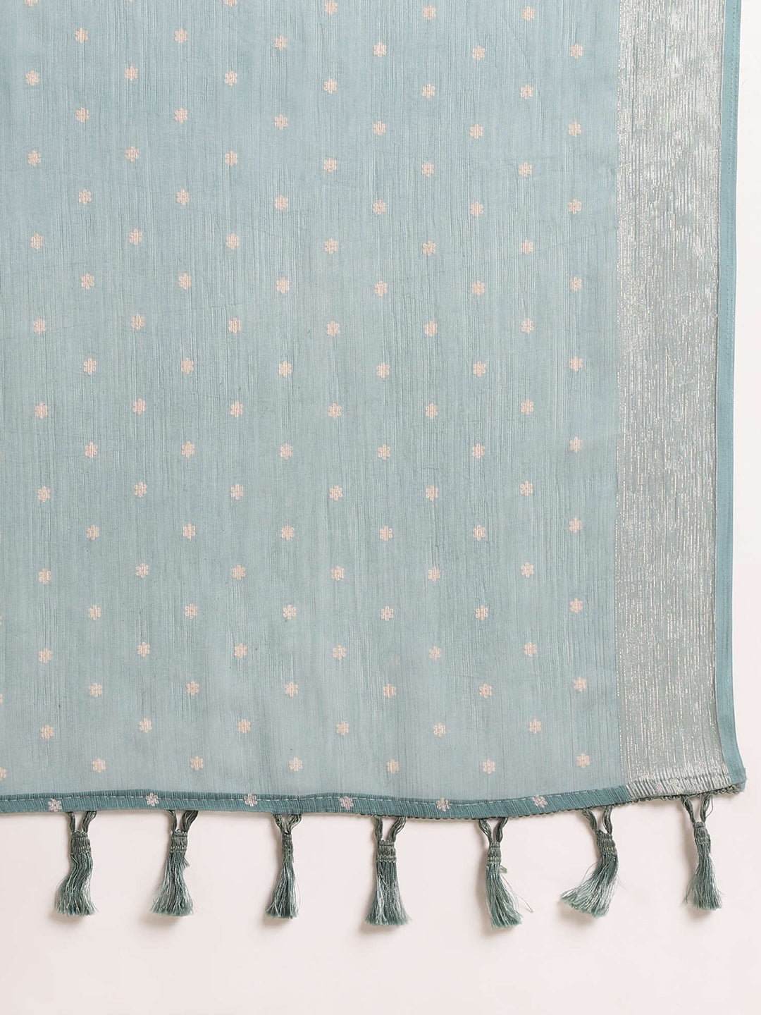 Mitera Sea Green & Gold-Toned Ethnic Motifs Woven Design Zari Pure Chiffon Saree - Distacart