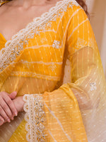 Thumbnail for Koskii Embellished Sequinned Supernet Saree - Distacart