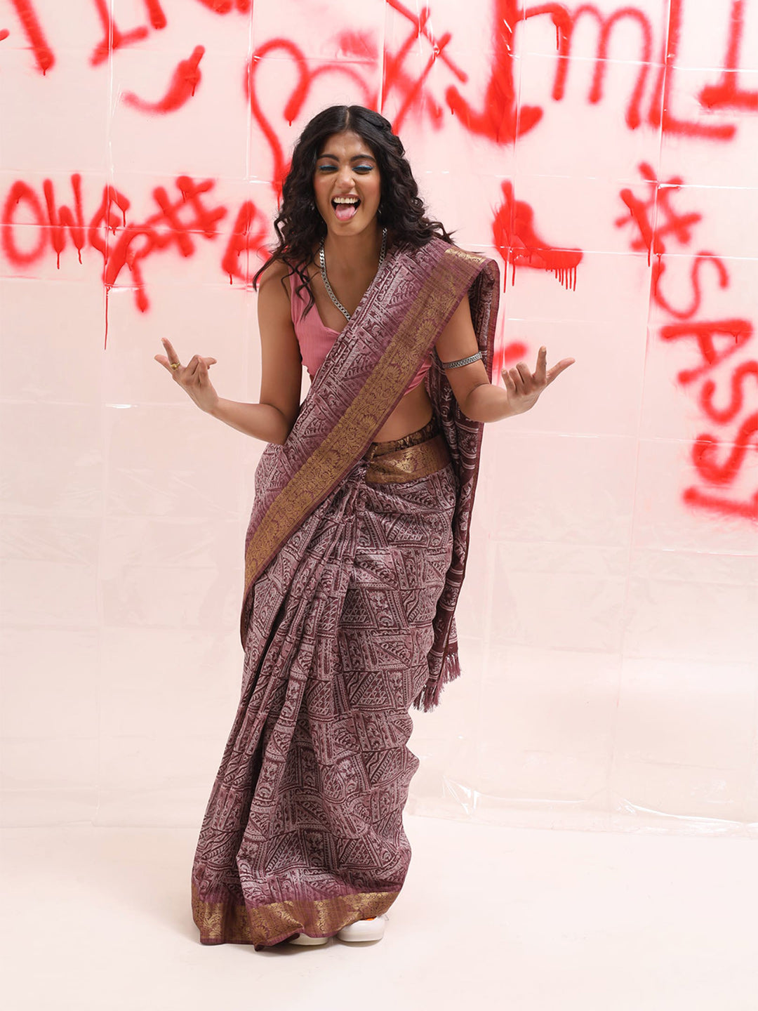 Tikhi Imli Zari Cotton Ready to Wear Saree - Distacart