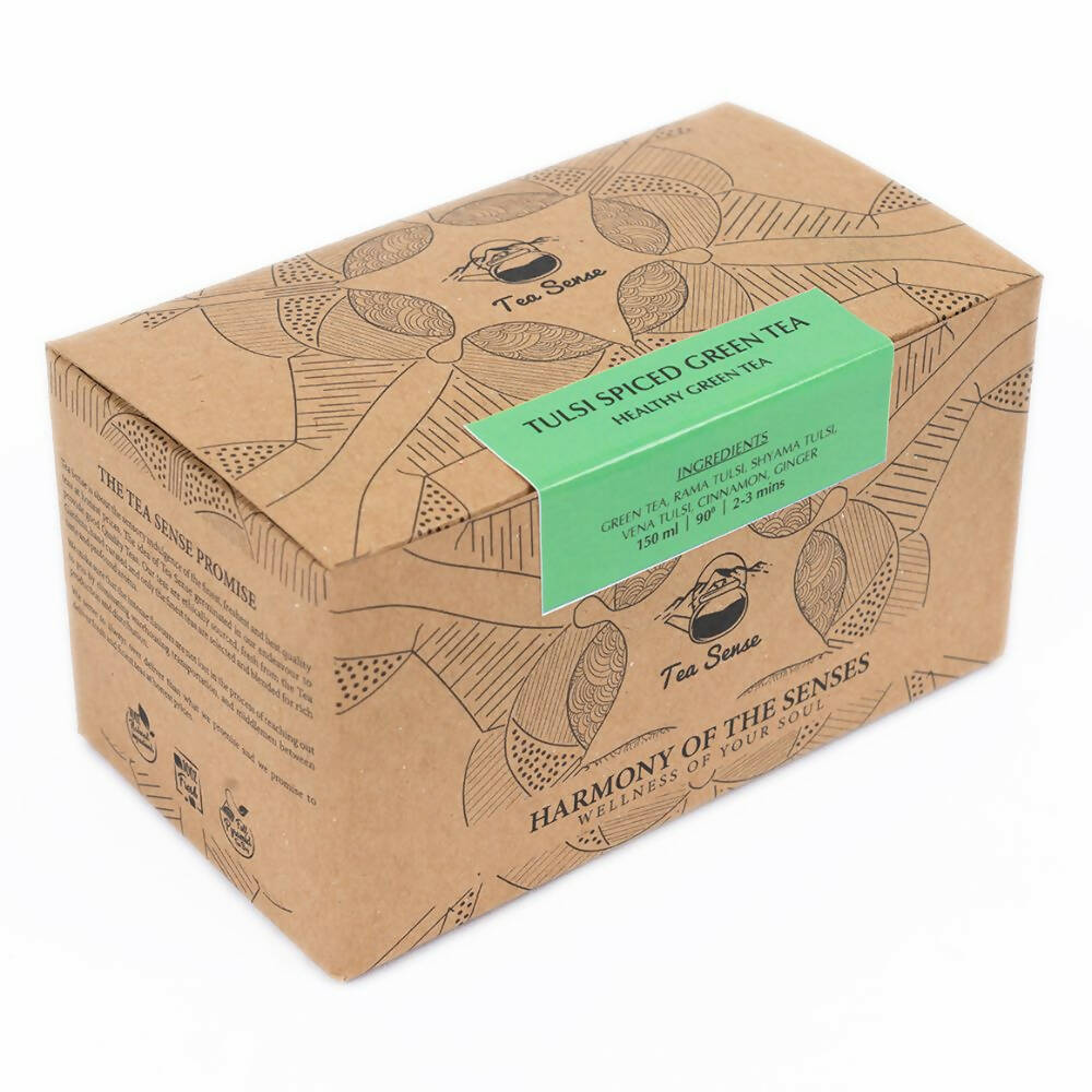 Tea Sense Tulsi Spiced Green Tea Bags Box - Distacart