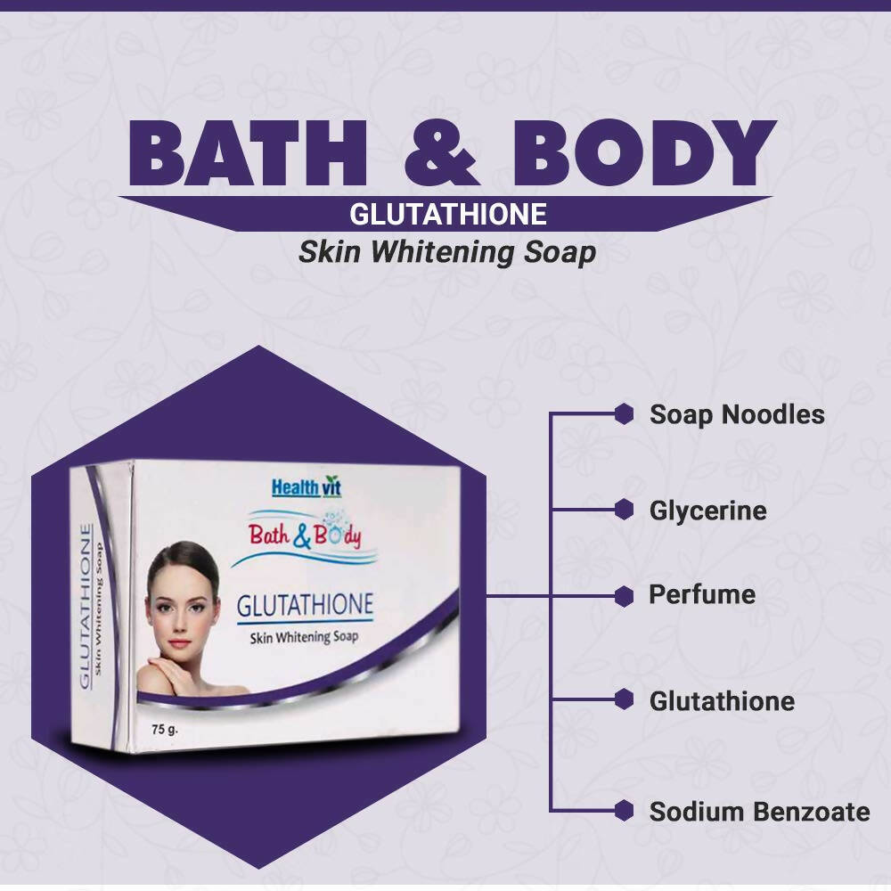 Healthvit Bath And Body Glutathione Skin Lightening Soap - Distacart