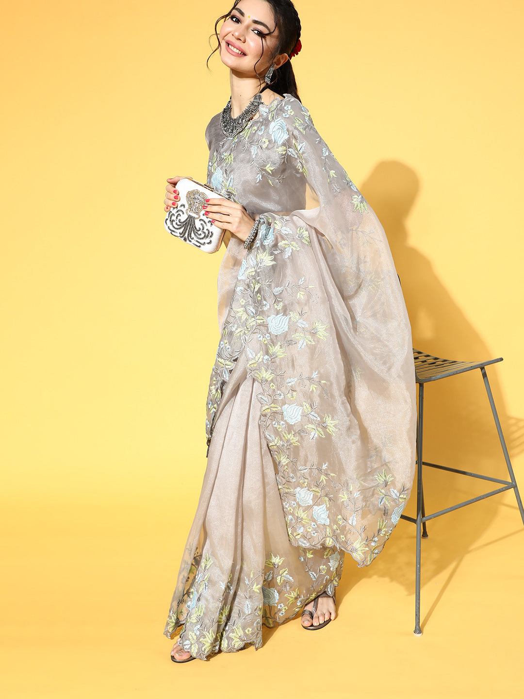 Saree Mall Solid Saree For Girls - Distacart
