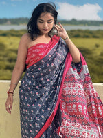 Thumbnail for Kalini Ethnic Motifs Printed Pure Cotton Ikat Saree - Distacart