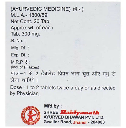 Baidyanath Jhansi Dhatri Lauh Tablets - Distacart